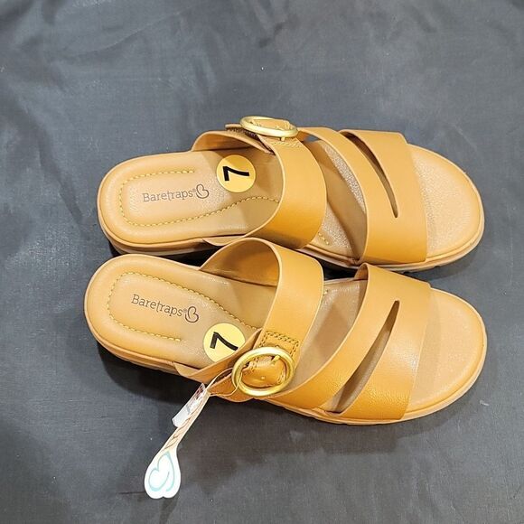 BRAND NEW BARESTRAPS ADJUSTABLE BUCKLE DOUBLE STRAP OPEN TOE SANDAL - Picture 8 of 15